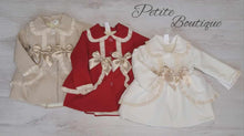 Load image into Gallery viewer, Spanish cream/beige double bow coat