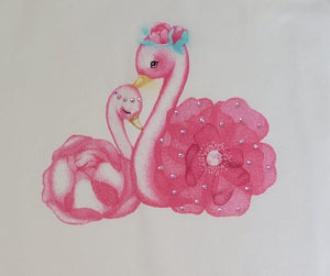 EMC pink swan top & short legging set