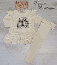 Load image into Gallery viewer, Cream jewellery box top &amp; legging set