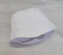 Load image into Gallery viewer, White bucket sun hat with strap