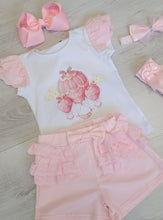 Load image into Gallery viewer, Pink hot air balloon top, short &amp; headband set