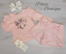 Load image into Gallery viewer, Peach heart top &amp; short set