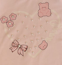 Load image into Gallery viewer, Pink teddy print top &amp; skirt set