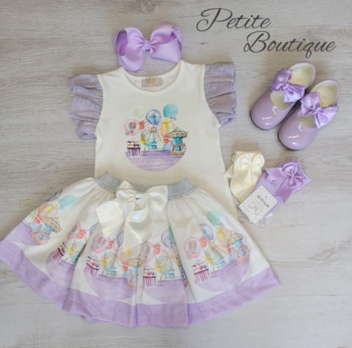 Lilac funfair top & skirt set