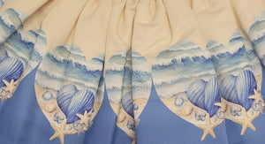 Blue/lemon shells top & skirt set