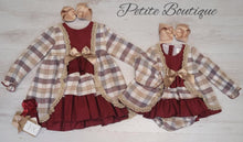 Load image into Gallery viewer, Spanish burgundy/tan older girls dress
