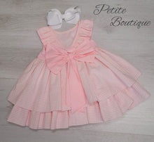 Load image into Gallery viewer, Spanish pink gingham puffball older girls dress