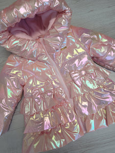 Mintini pink iridescent padded coat