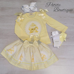 Lemon cupcake top & skirt set