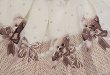 Load image into Gallery viewer, White/beige teddy bear top &amp; skirt set