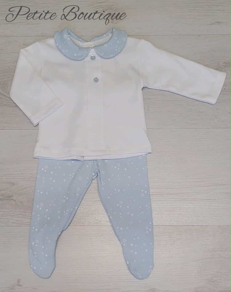 Spanish white/blue star bottoms 2pc set