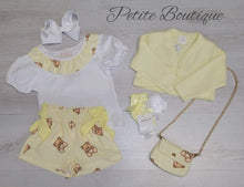 Load image into Gallery viewer, Lemon teddy bear top &amp; short set