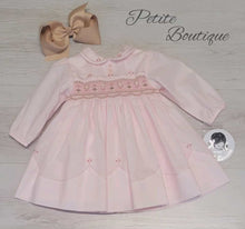 Load image into Gallery viewer, Sarah Louise pale pink &amp; beige smock dress