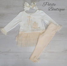 Load image into Gallery viewer, Caramelo beige ‘once upon a time’ top &amp; legging set 🏰