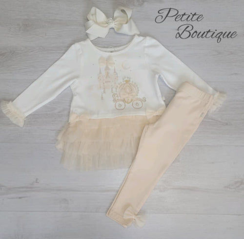Caramelo beige ‘once upon a time’ top & legging set 🏰