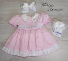 Load image into Gallery viewer, Pink/white smock dress