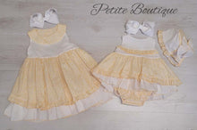 Load image into Gallery viewer, Spanish lemon/white older girls puffball dress