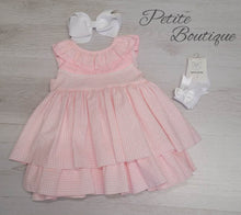Load image into Gallery viewer, Spanish pink gingham puffball older girls dress