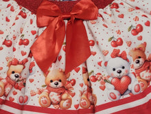 Load image into Gallery viewer, Red teddy bear top &amp; skirt set