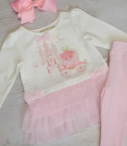 Caramelo pink ‘once upon a time’ top & legging set 🏰