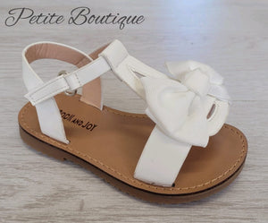 White bow strap sandals