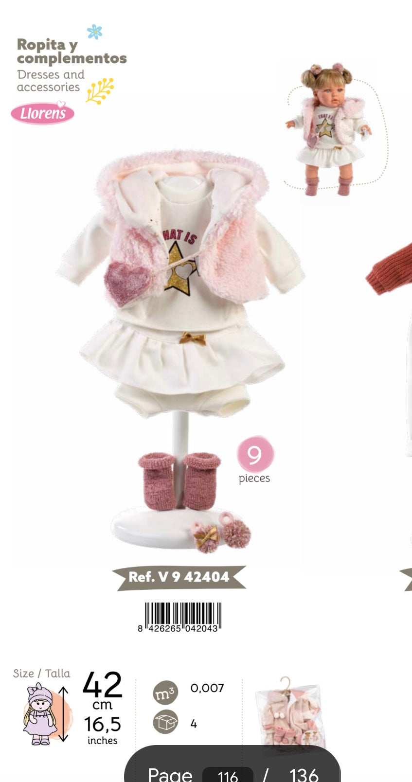Spanish dolls clothing set