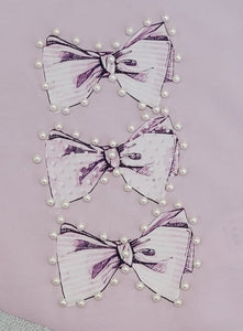 Lilac/cream bow top & skirt set