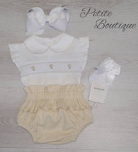 Load image into Gallery viewer, Spanish beige smock top &amp; jam pant set