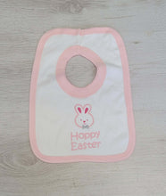 Load image into Gallery viewer, Pink hoppy Easter bib