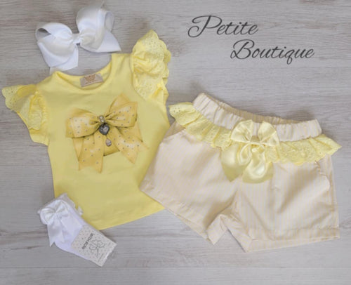 Lemon bow short set