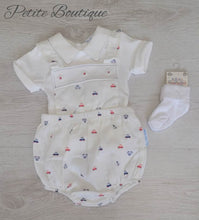 Load image into Gallery viewer, Boys top &amp; cars romper set