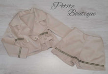Load image into Gallery viewer, Beige 2pc jacket &amp; short set