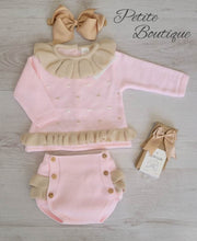 Load image into Gallery viewer, Spanish pink/beige 2pc knit set