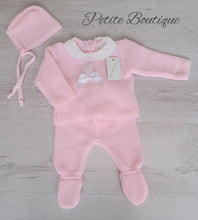 Load image into Gallery viewer, Spanish pink/white 3pc knit set