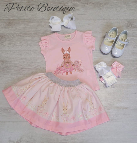 Pink bunny top & skirt set💗