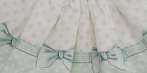 Mint green/cream bow top & skirt set