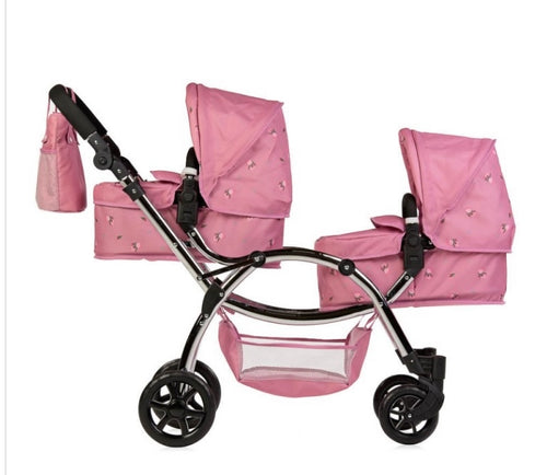 Roma Darcie twin dolls pram - dusky pink