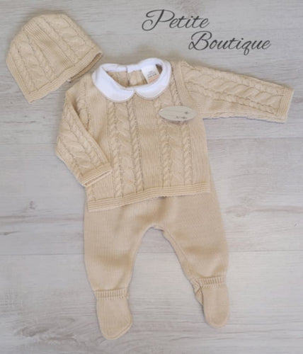 Spanish beige 3pc knit set