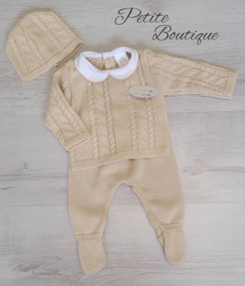 Spanish beige 3pc knit set