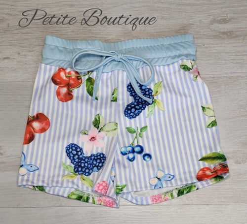 Boys berry print swim shorts