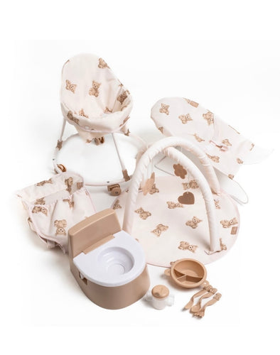 Roma 10pc teddy bear print dolls accessory set