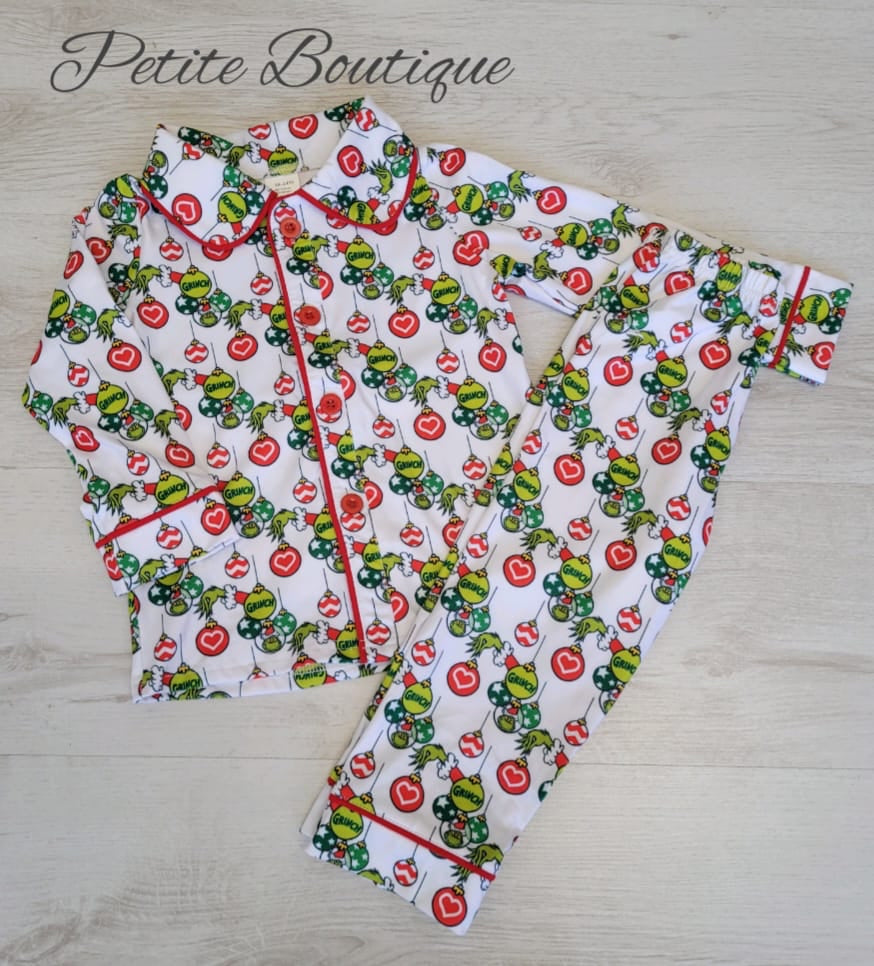 Mens grinch outlet christmas pyjamas