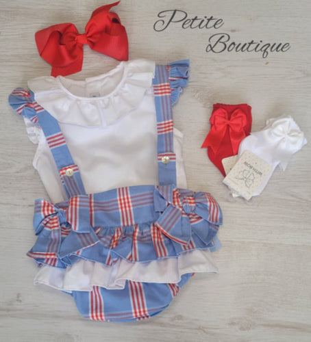 Babine shirt & braces romper set