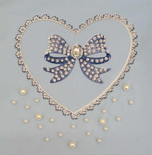 Load image into Gallery viewer, Blue bow top &amp; skirt set