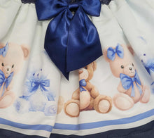 Load image into Gallery viewer, Navy diamanté teddy top &amp; skirt set