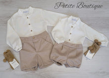Load image into Gallery viewer, Spanish Calarmaro older boys shirt &amp; beige short set