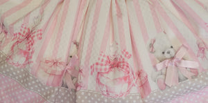 Pink double bow bear top & skirt set