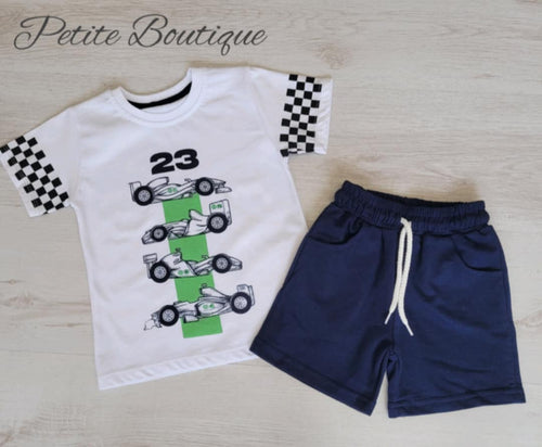 Boys racer tshirt & short set