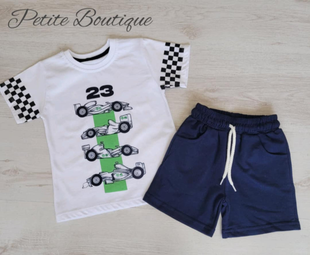Boys racer tshirt & short set