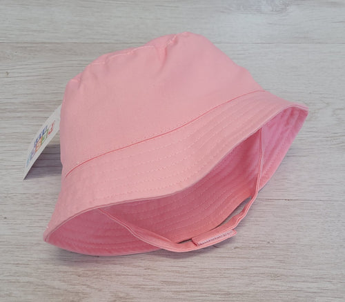 Pink bucket sun hat with strap
